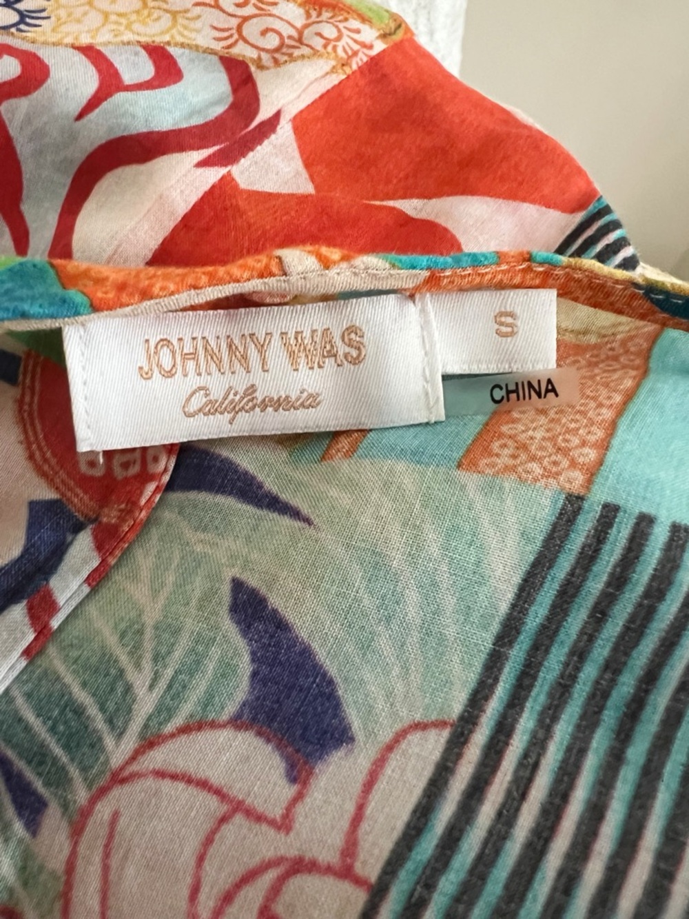 Johnny Was Gracie Multicolor Long Sleeve Printed Cover Up Dress Size Small - Picture 7 of 8
